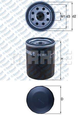 MAHLE OC986 Yag Filtresi Doblo-Albea-Palio-Brava--Marea-Punto-Stilo-Astra F-Combo-Corsa A-B-Vectra-L200